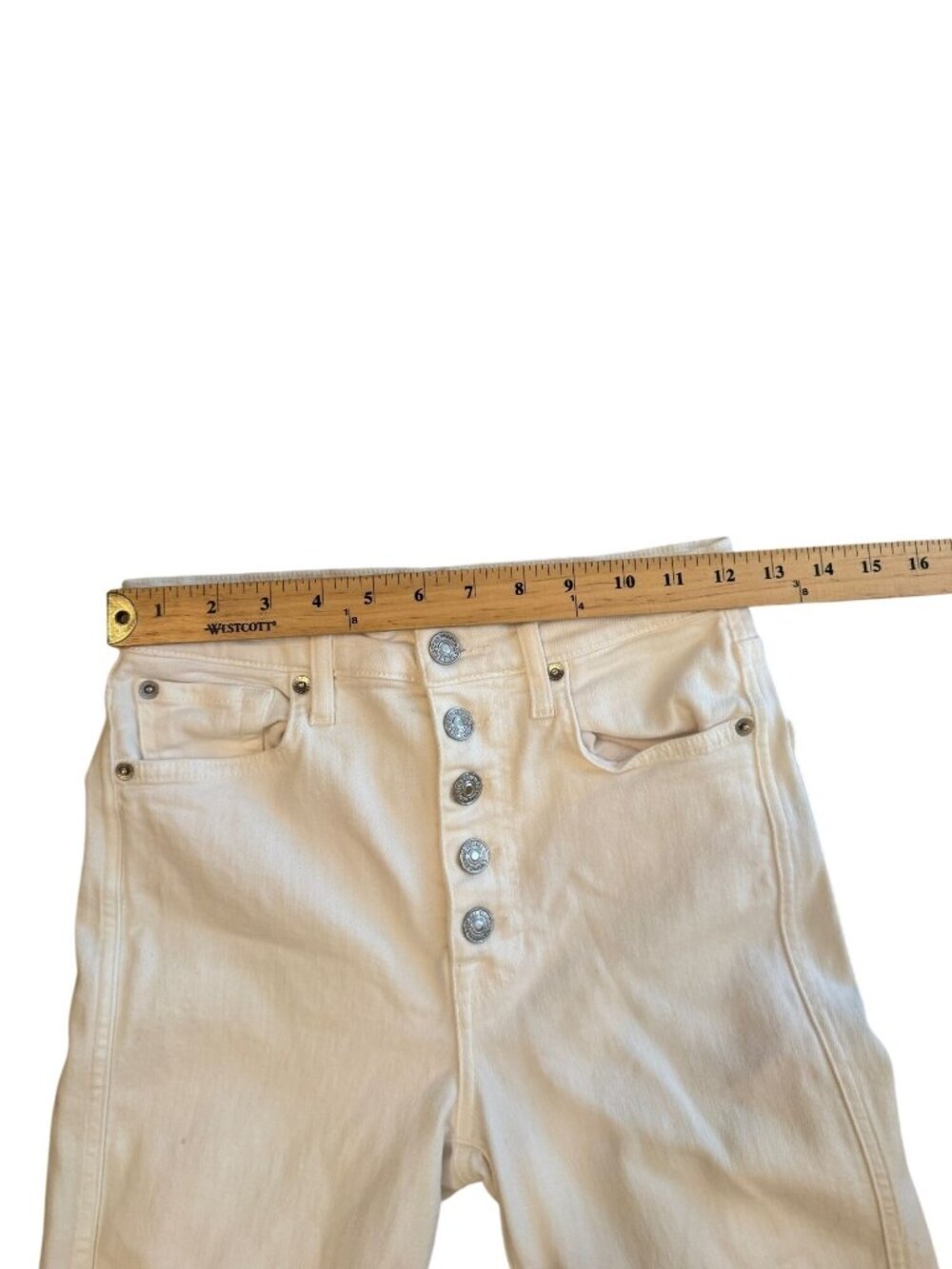 7 for all mankind white women's jeans size 24 with stretch - Picture 5 of 6